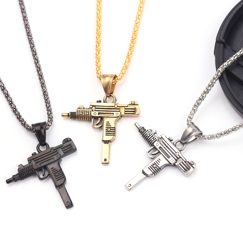 Men Accessories Fashion - Naszyjnik z zawieszką w kształcie pistoletu