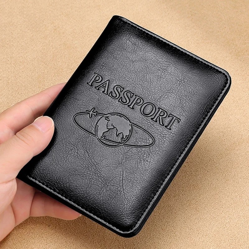 Men'S Accessories Case - Unisexowa skórzana okładka na paszport RFID