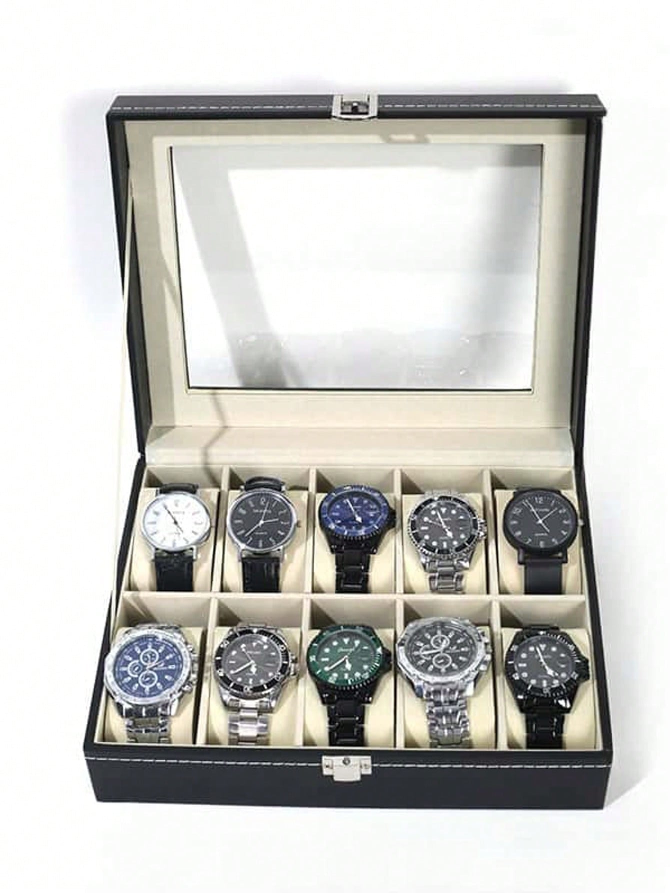 Men'S Accessories Case - Skórzane pudełko na zegarki z zamkiem,