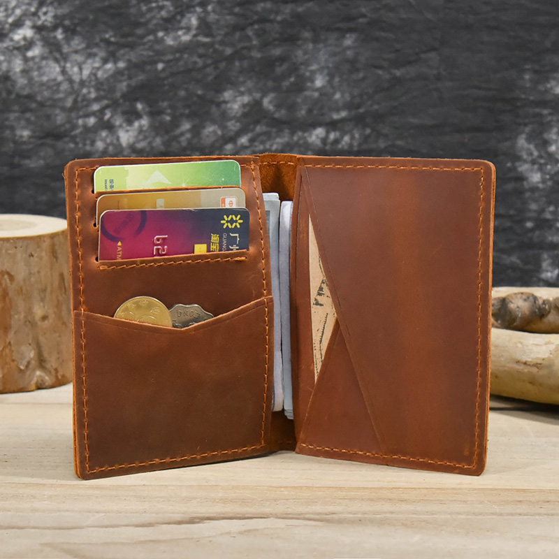 Card Case Minimalist - Vintage skórzany portfel na prawo jazdy