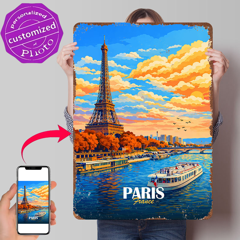 Men'S Accessories Paris - Paryż przy Szeńsku Personalizowany Metalowy Plakat