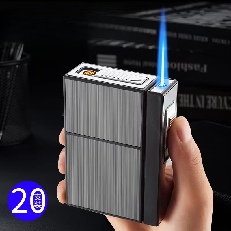 Lighter Windproof - Nowe metalowe etui na 20 papierosów