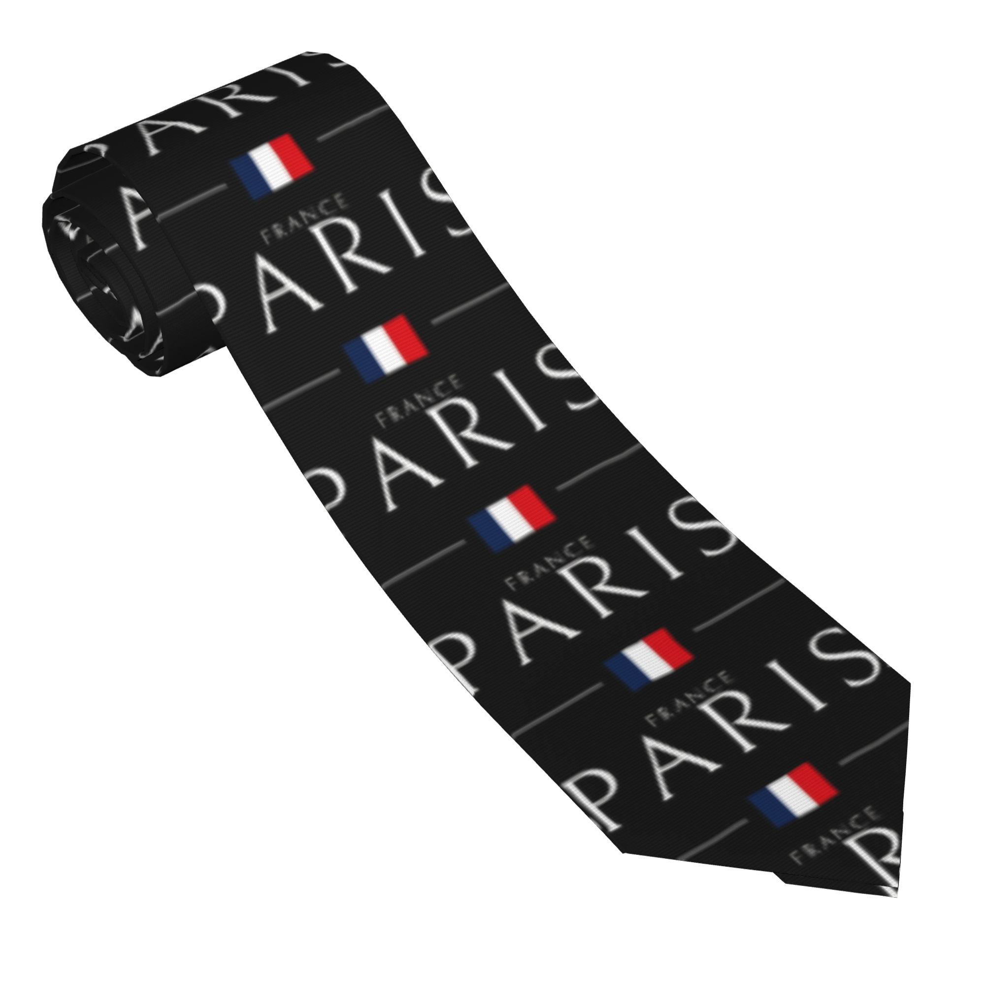 Men'S Accessories Paris - Krawat z minimalistycznym nadrukiem flagi Paryża,