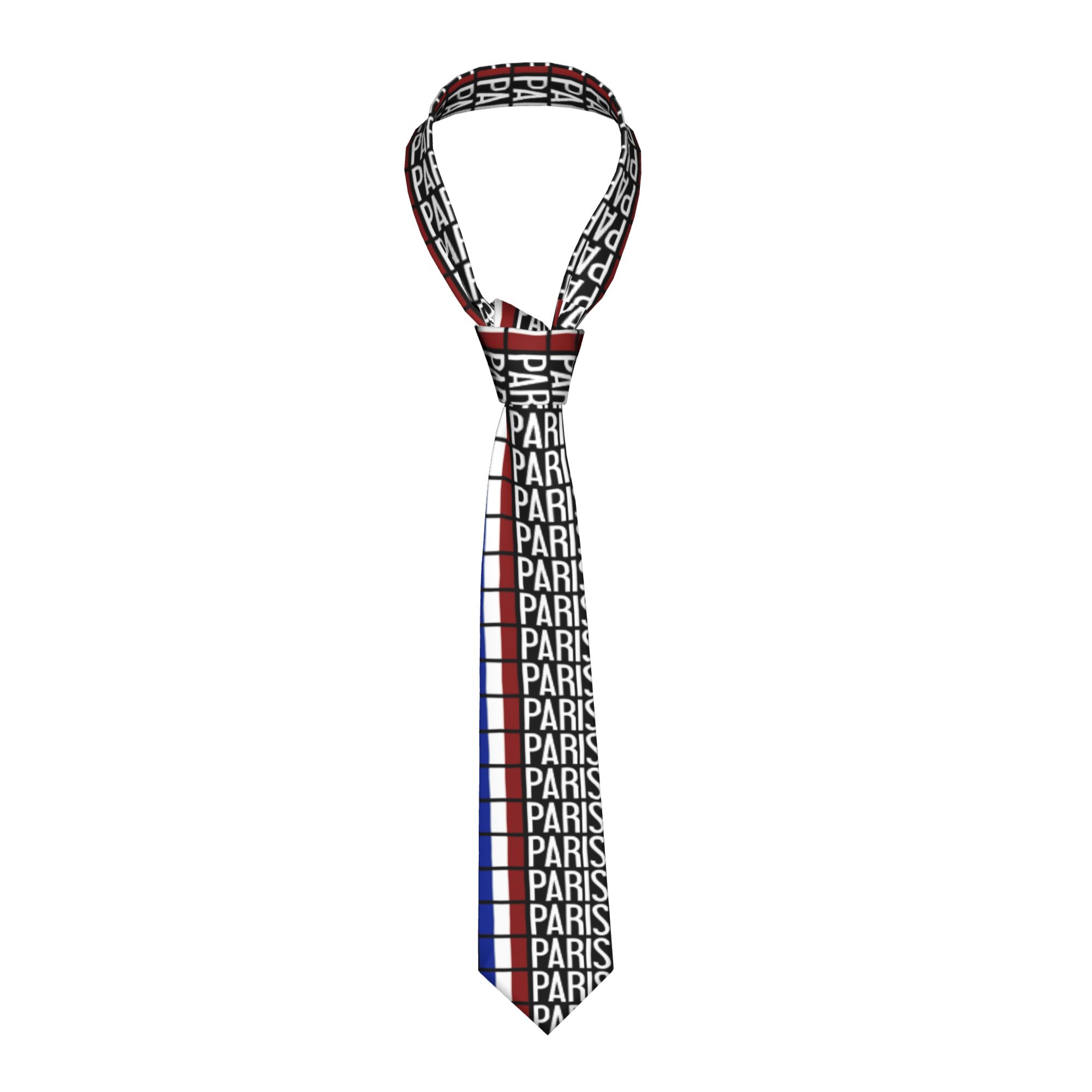 Men'S Accessories Paris - Męski krawat Francja Francuska Flaga Paryż