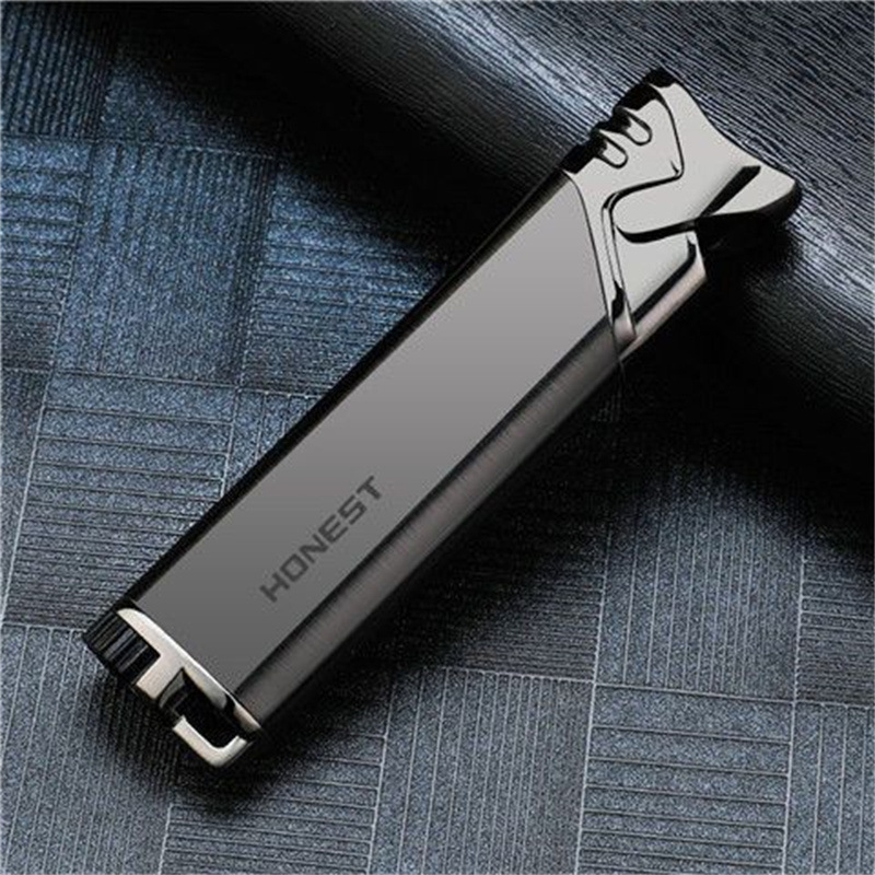 Lighter Windproof - Nowa metalowa ultracienka, smukła latarka Jet