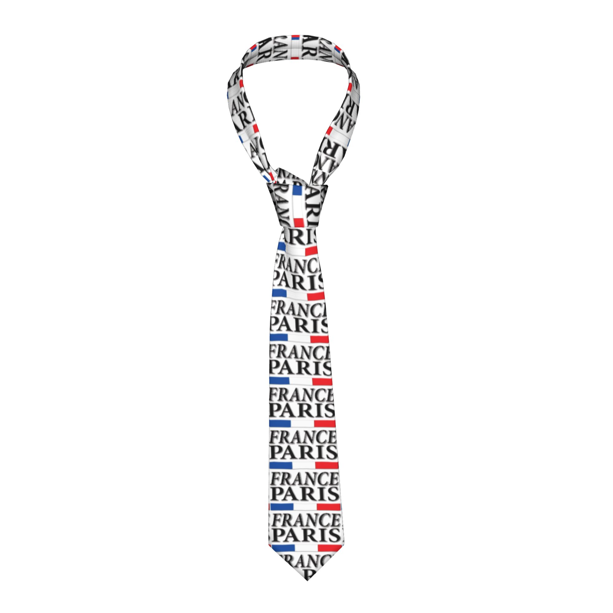 Men'S Accessories Paris - Paryż Francja z francuską flagą Krawat