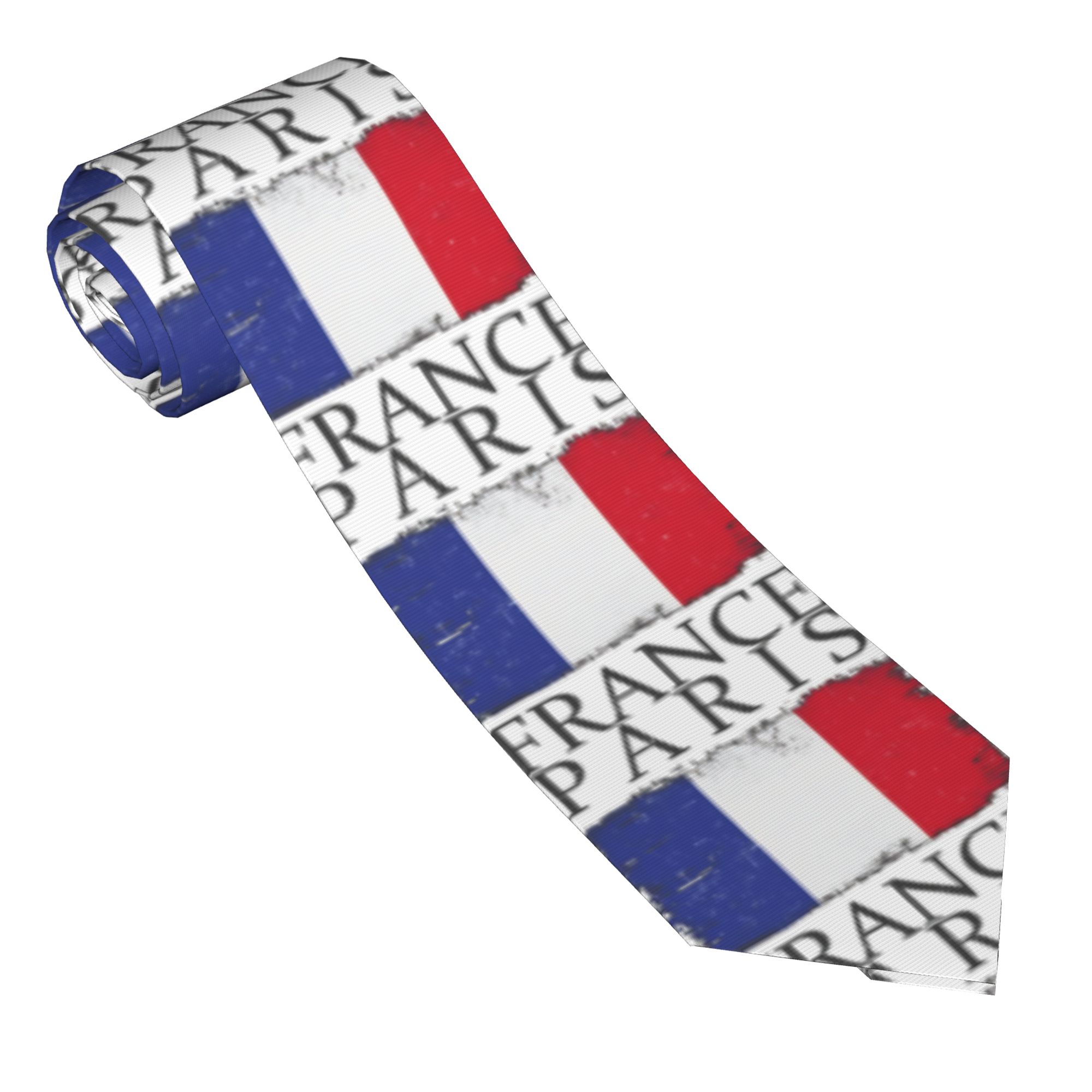 Męski krawat z flagą Francji,  – Men'S Accessories Paris recenzja i cena