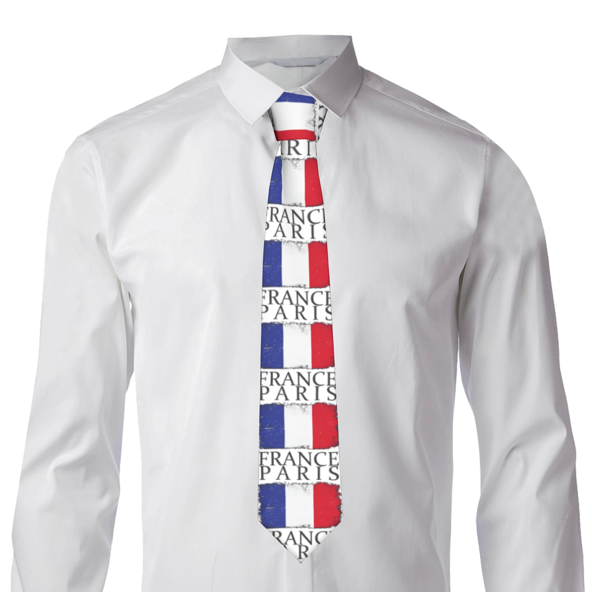 Męski krawat z flagą Francji,  – Men'S Accessories Paris recenzja i cena