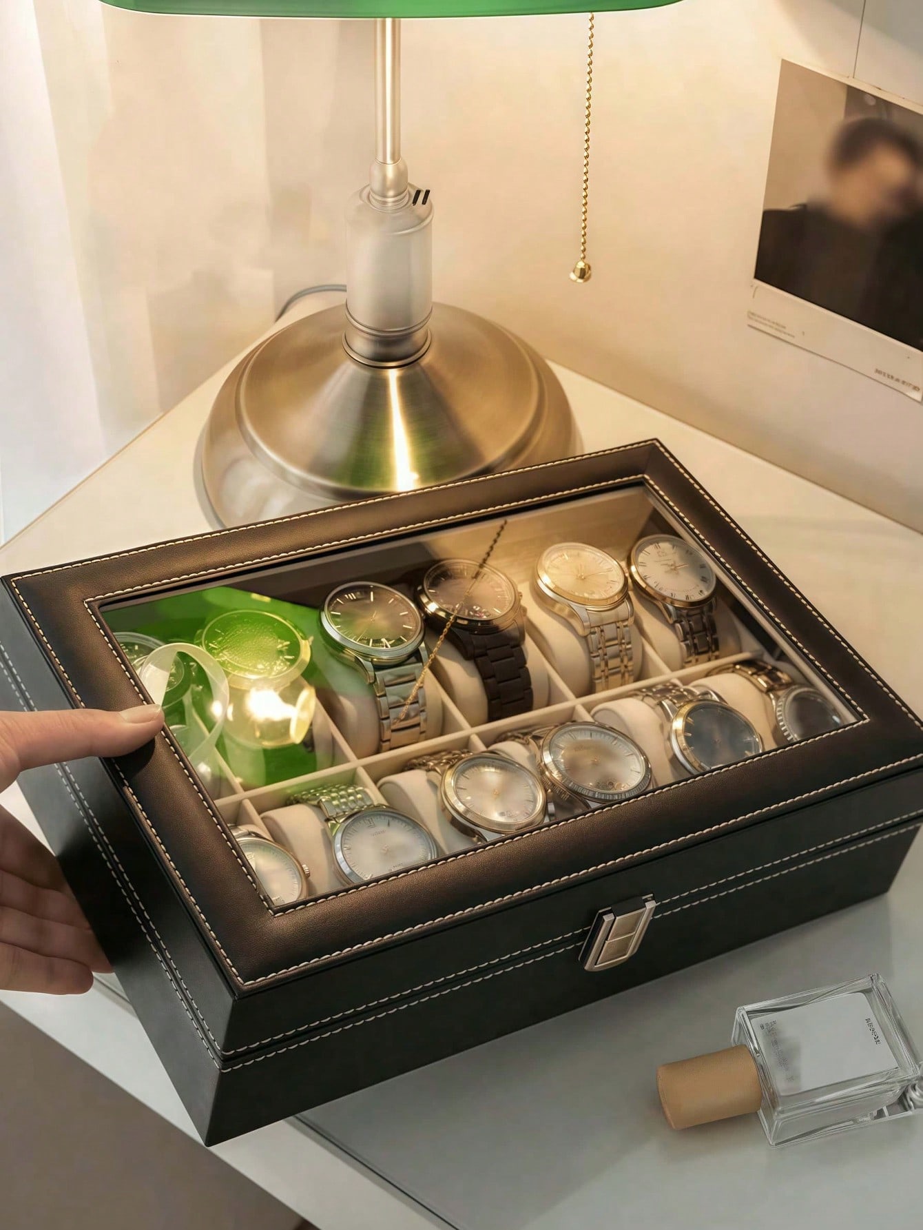 Skórzane pudełko na zegarki z  – Men'S Accessories Case recenzja i cena