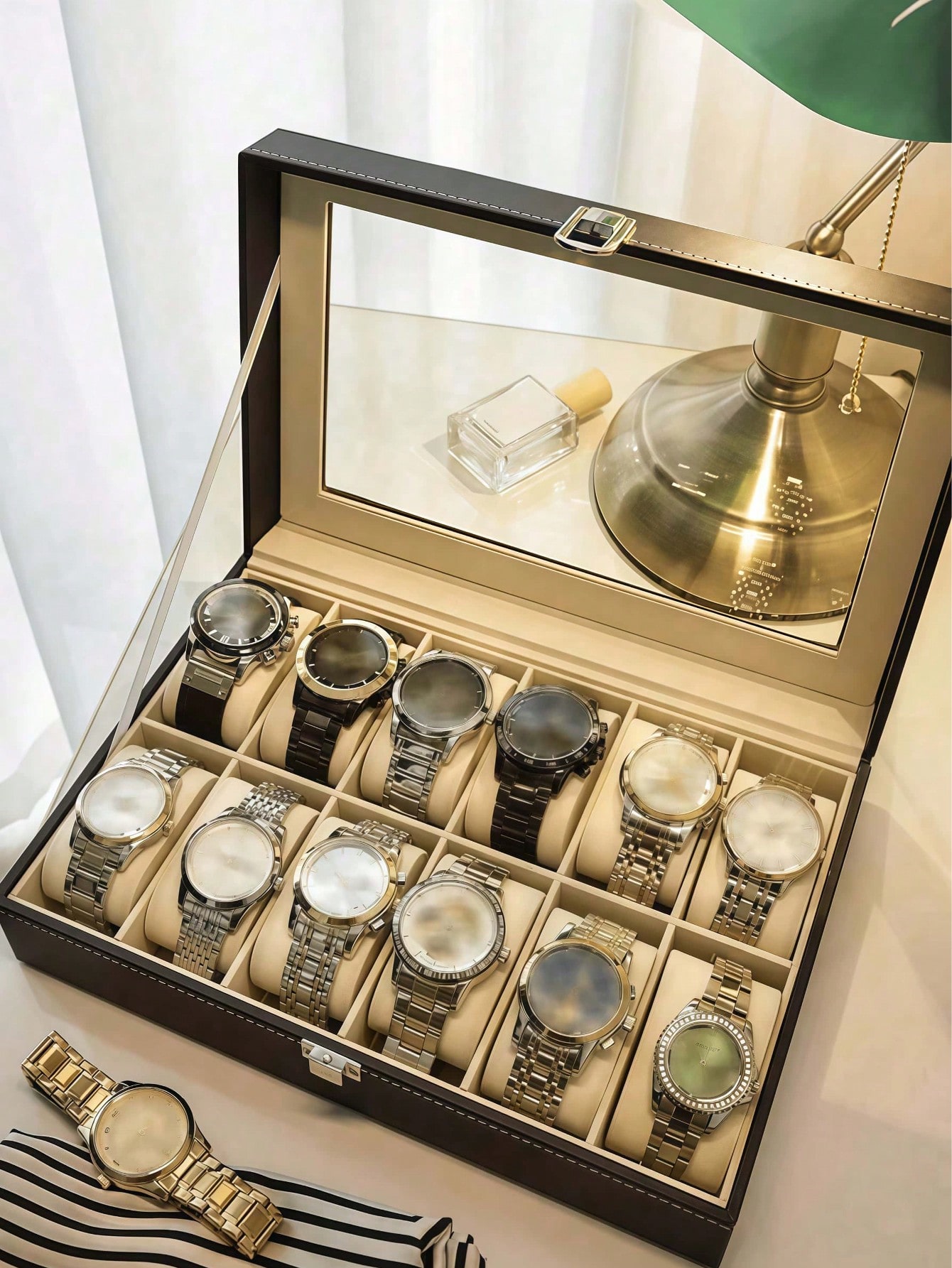 Skórzane pudełko na zegarki z  – Men'S Accessories Case recenzja i cena
