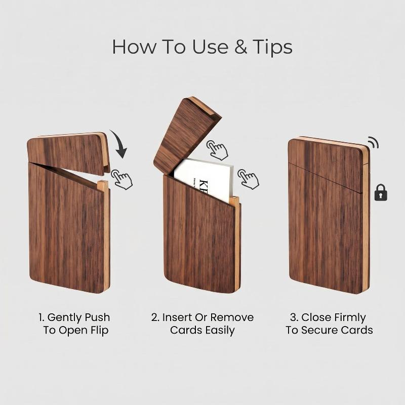 Przenośny drewniany wizytownik – Men'S Accessories Case recenzja i cena